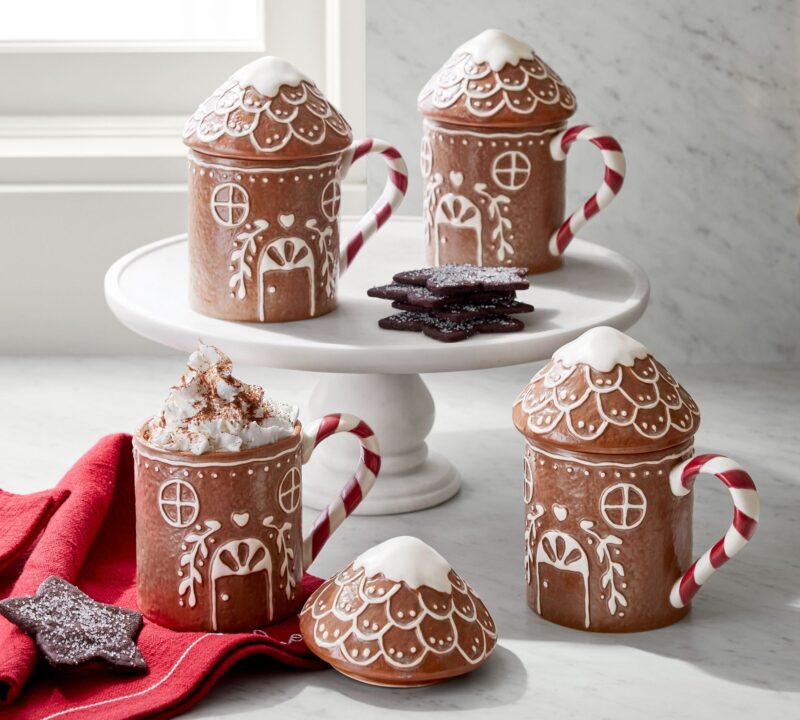 Gingerbread House Lidded Mugs