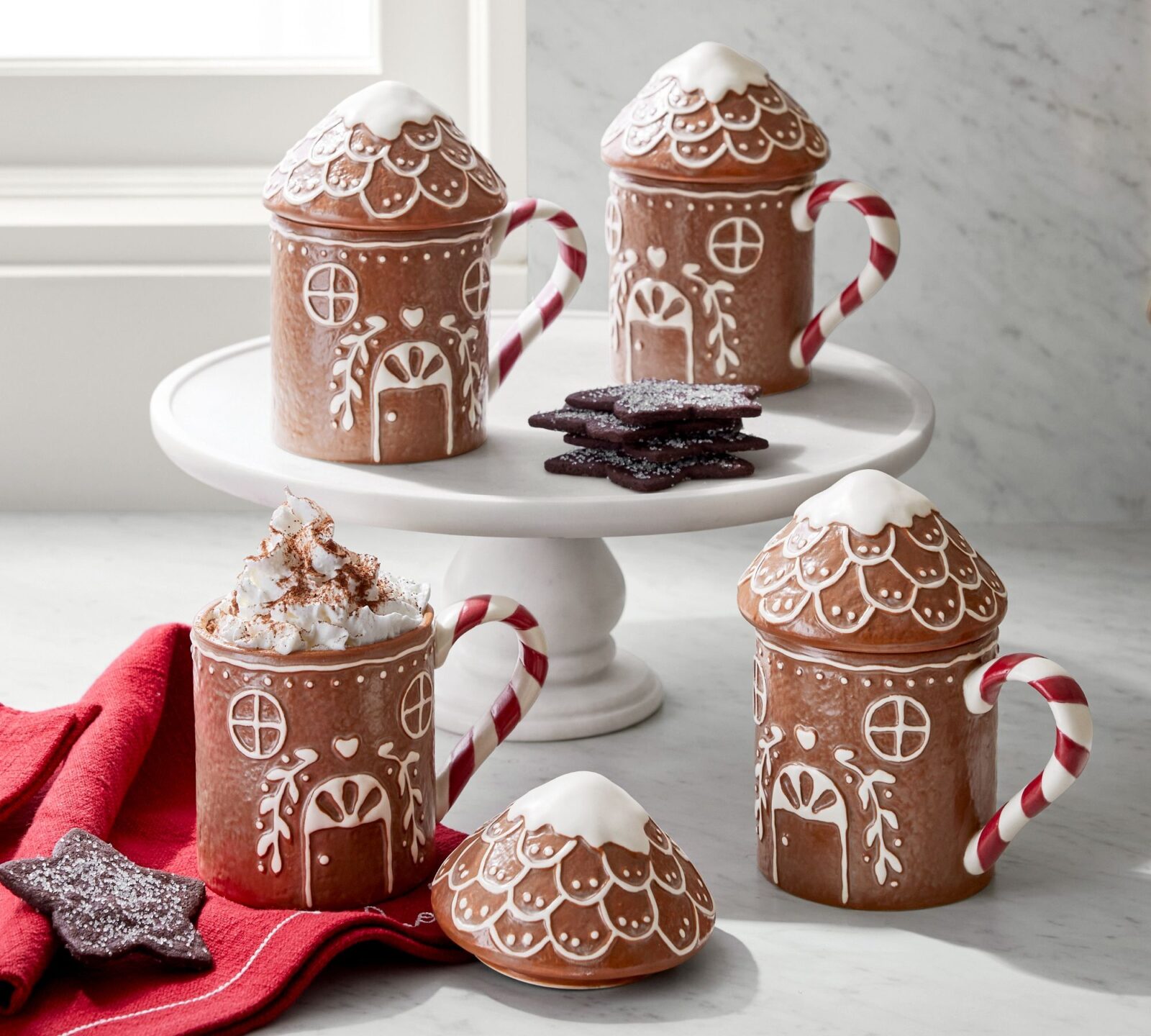 Gingerbread House Lidded Mugs