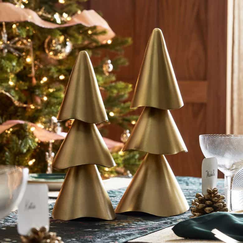 metal table top christmas tree decorations