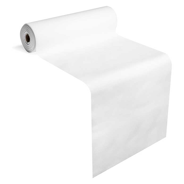 White paper roll unrolling on a flat surface
