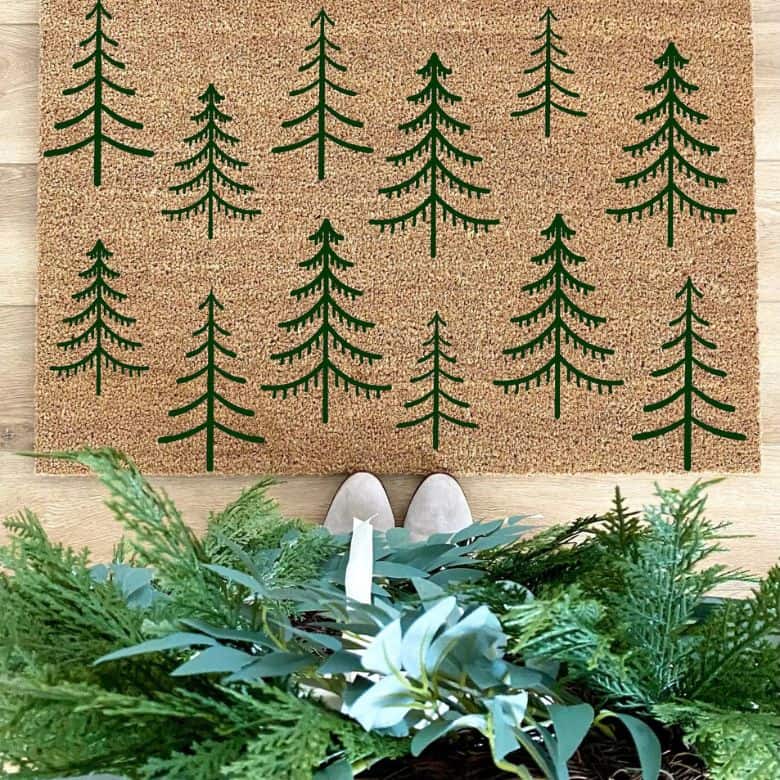 christmas tree welcome mat