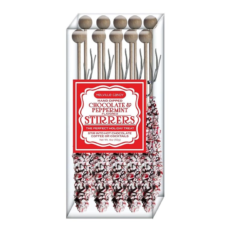 Melville Dark Chocolate Peppermint Stirrers (Set of 10)