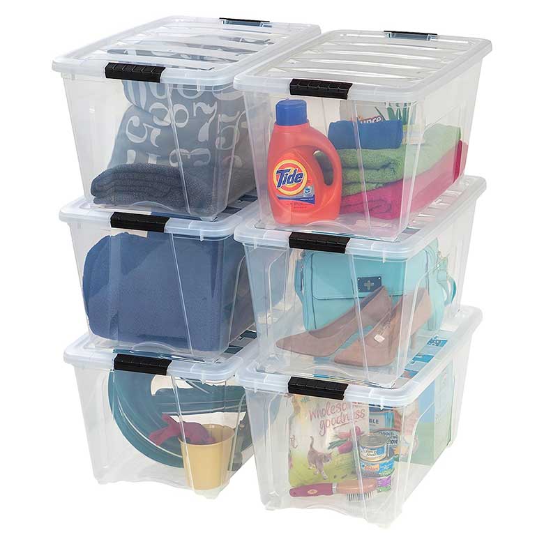 clear storage bins