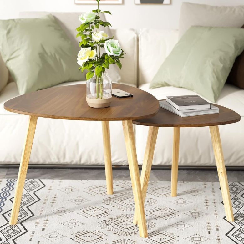 nesting triangular coffee table