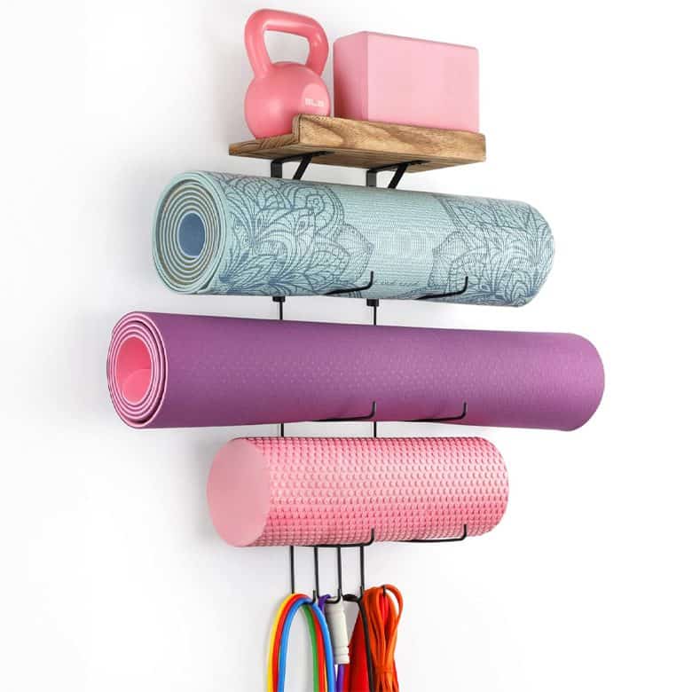 Yoga Mat Holder Accessories Wall Mount Organizer