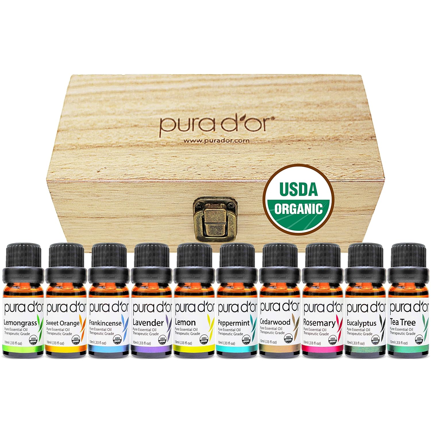 PURA D'OR Organic Perfect10 Essential Oils Set