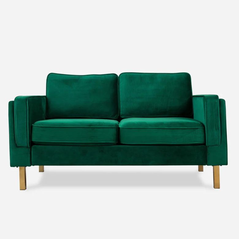 green velvet loveseat