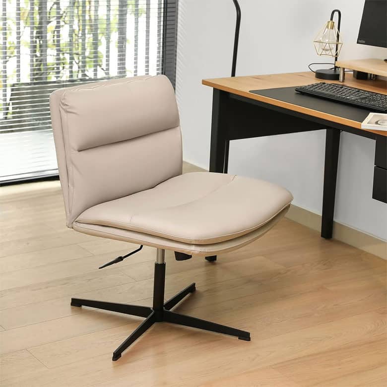 EMIAH Armless Office Desk Chair No Wheels
