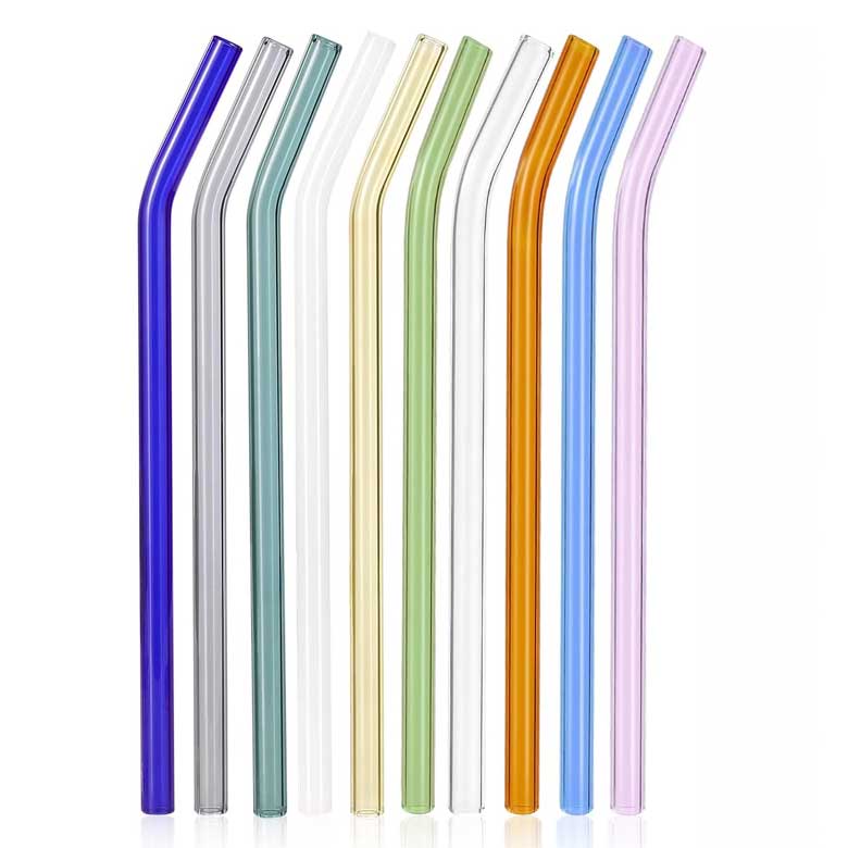 colorful glass straws