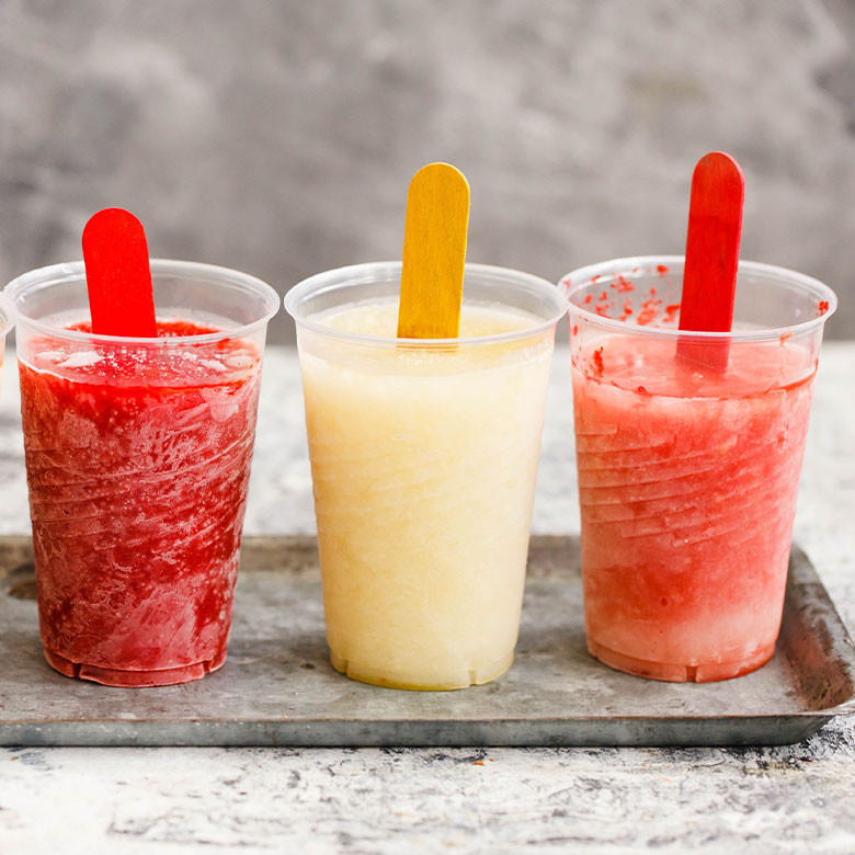 homemade popsicles in plastic cups