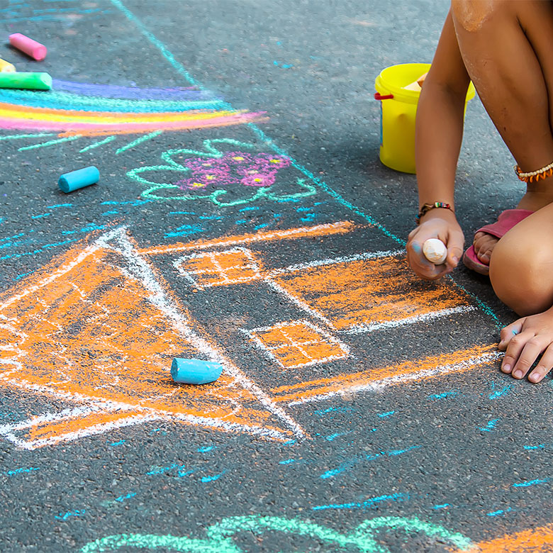 sidewalk chalk painting