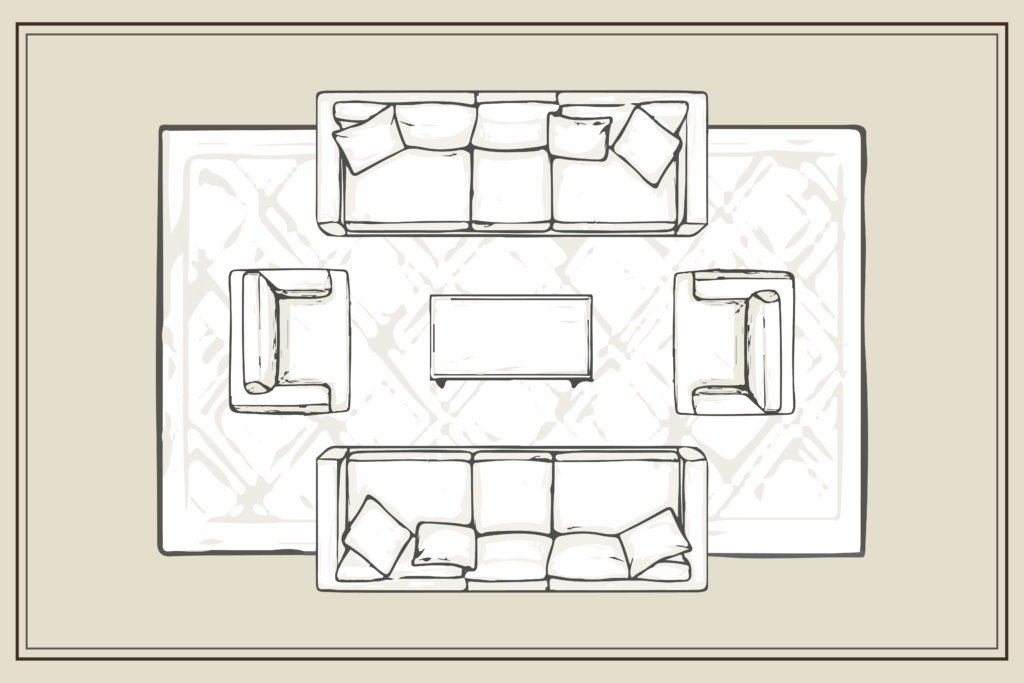 area rug size guide for 10 x 14 space
