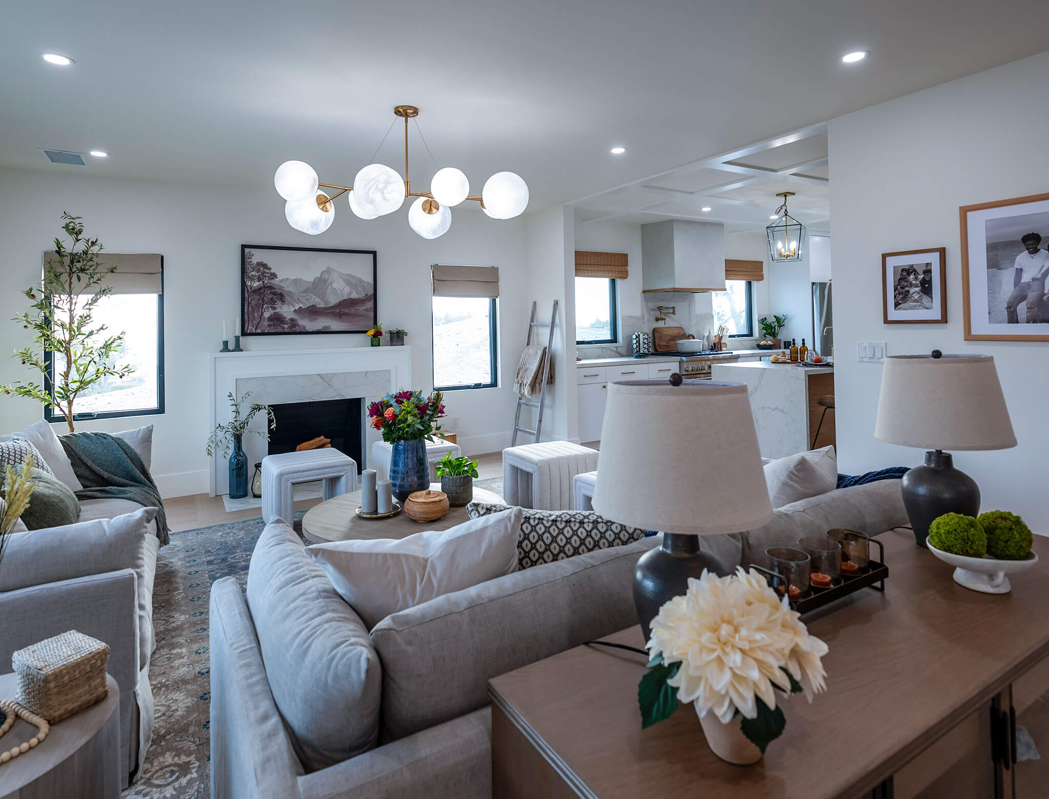 don't hate your house krystal and ben, finished living room with modern finishes