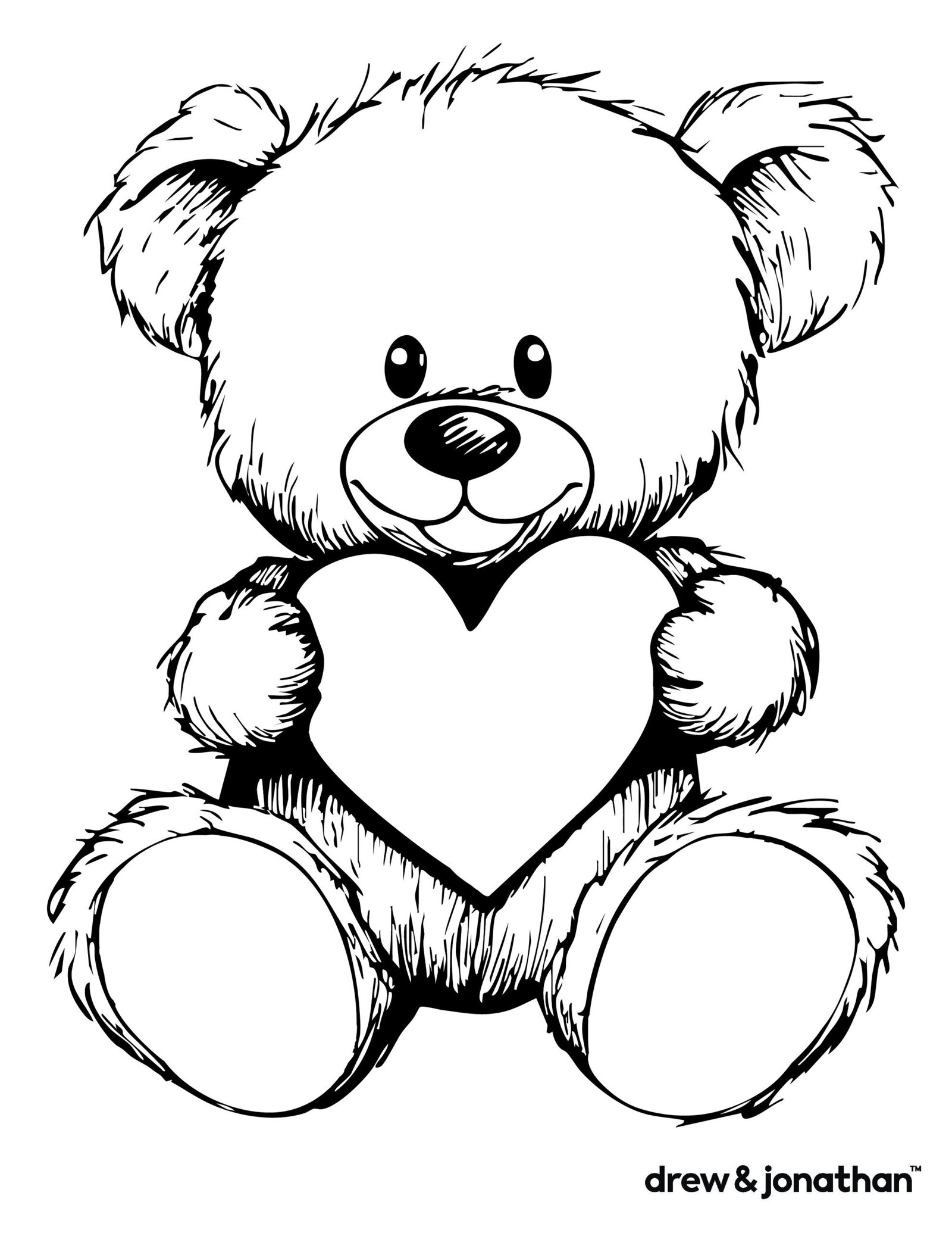 free printable valentine's day teddy bear coloring page