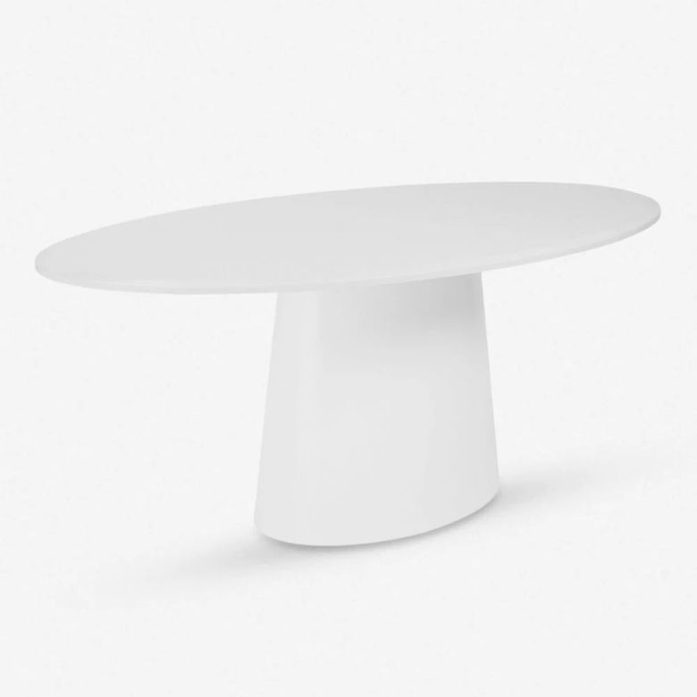 oval white dining table