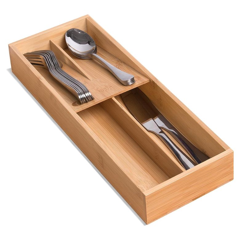 bamboo silverware drawer organizer