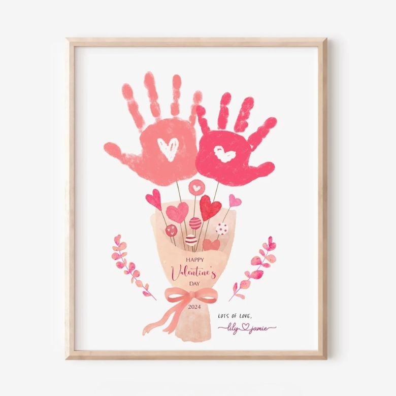 framed handprint art
