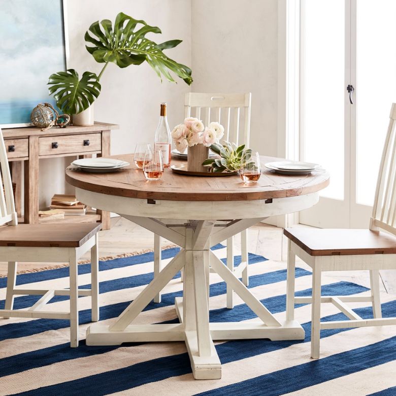 round wooden dining table