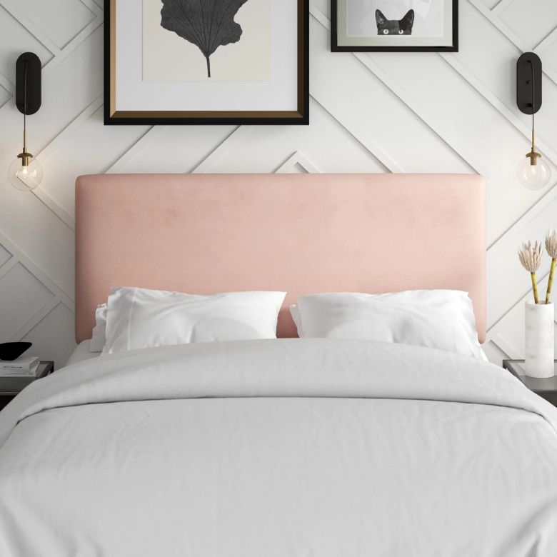 blush upholstered headboard
