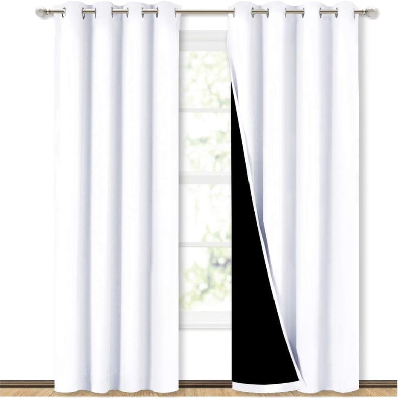 white blackout curtains