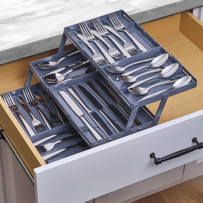 tiered kitchen drawer organizer
