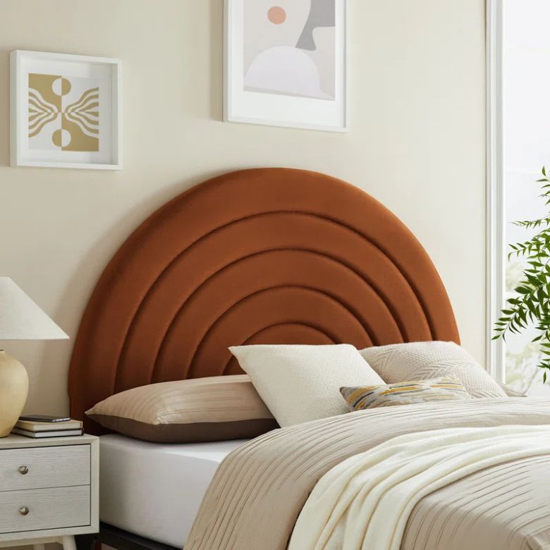 orange rounded headboard