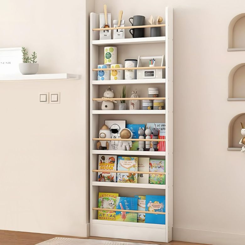 behind-the-door bookshelf storage