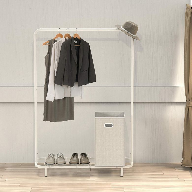 white clothing rack