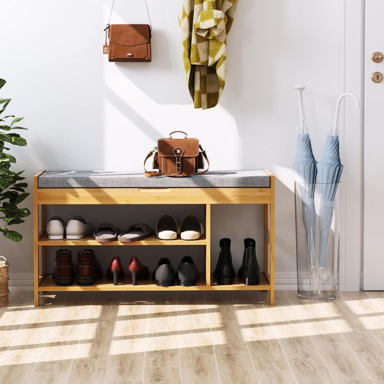 entryway storage bench