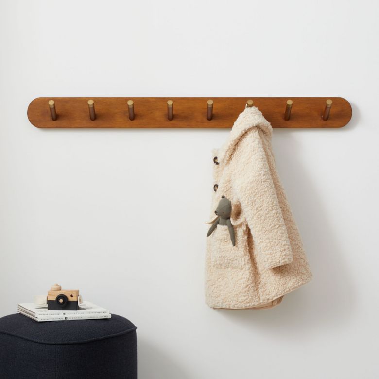 mid-century modern wall-mounted coat rack