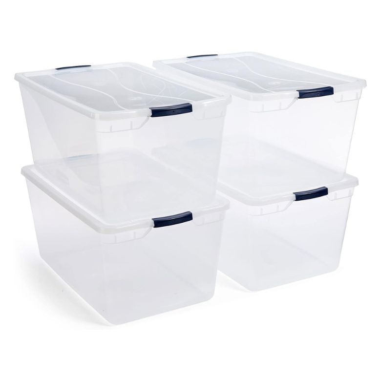 rubbermaid clear storage bins