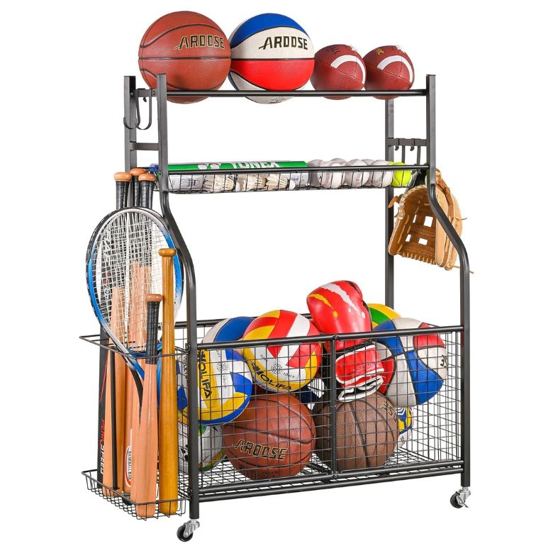 sports equipment storage rack