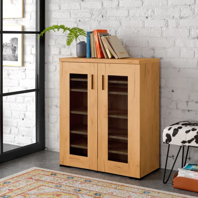 wooden shoe storage cabinet