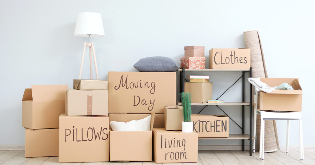 first apartment checklist moving boxes