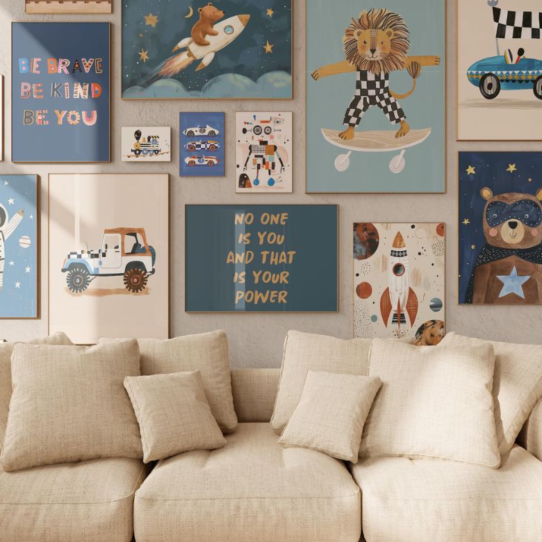 playful nursery gallery wall art