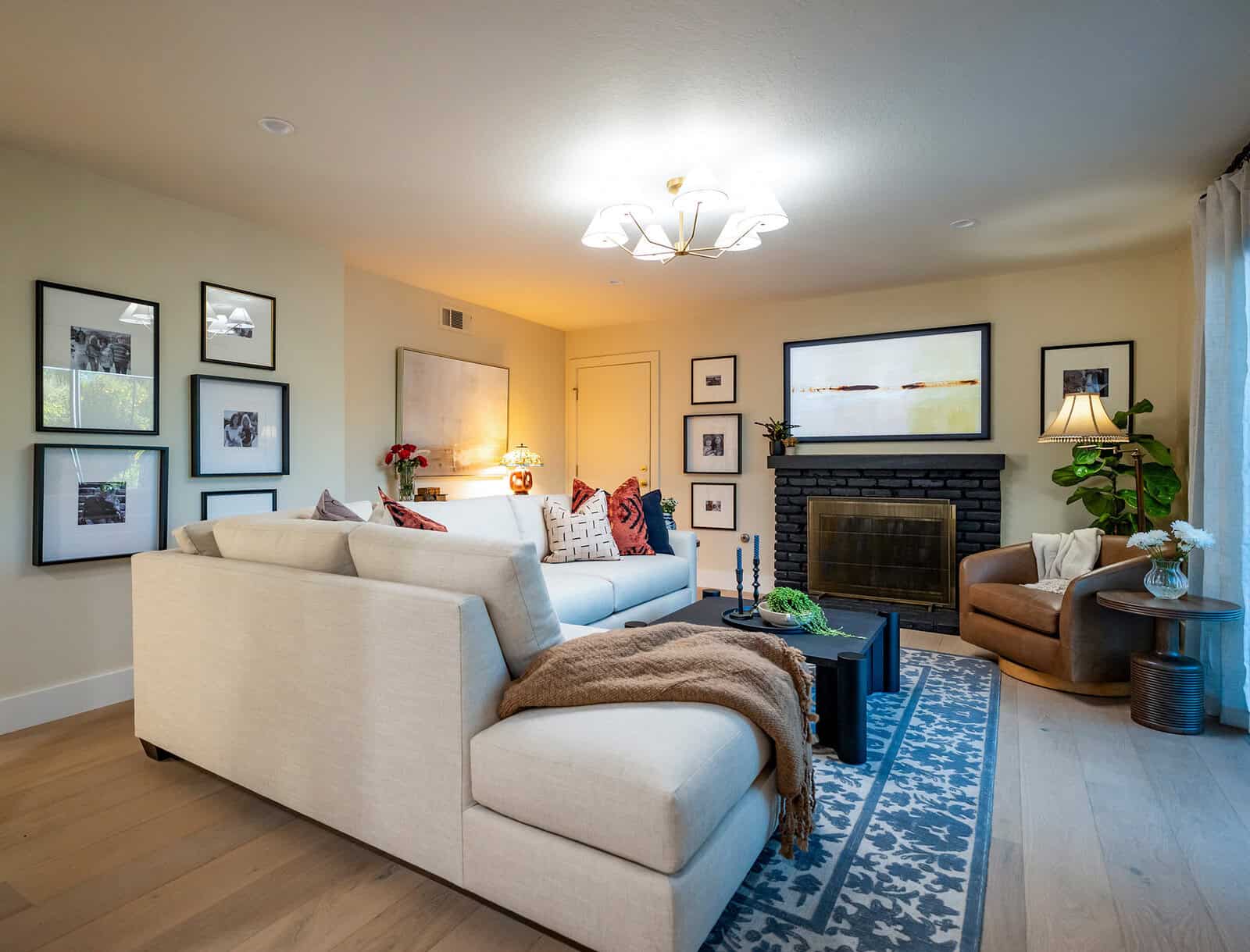 Goldie Hawn, alongside Drew Scott and Jonathan Scott, renovate the kitchen and living room for Goldie’s housekeeper of 40 years, as seen on Celebrity IOU.