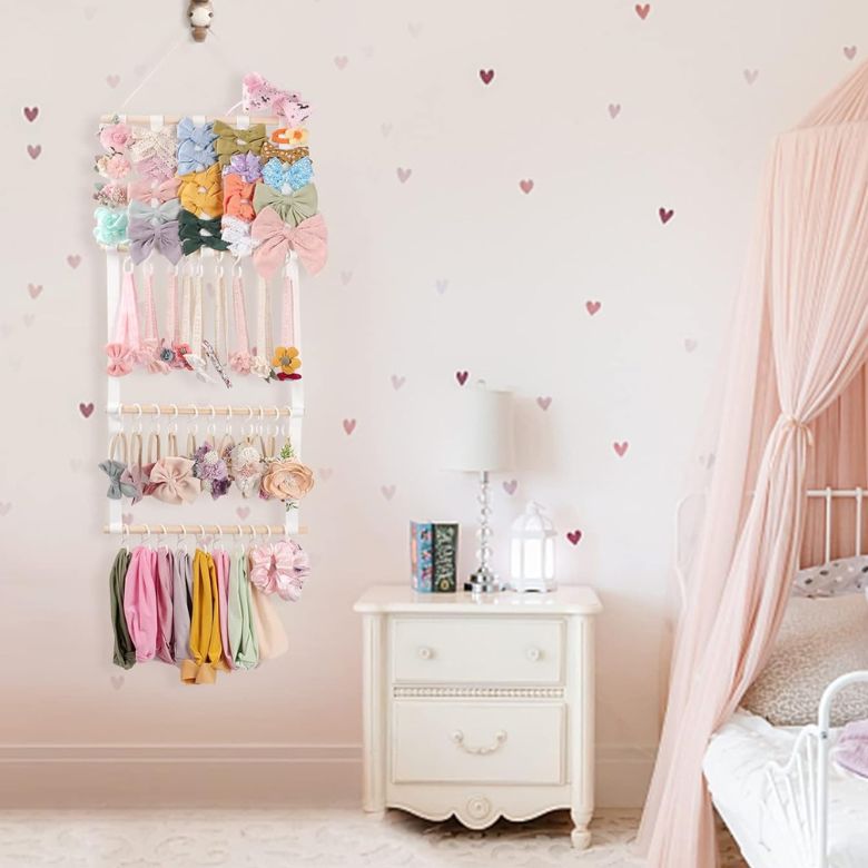 wall-mounted headband and accessory holder