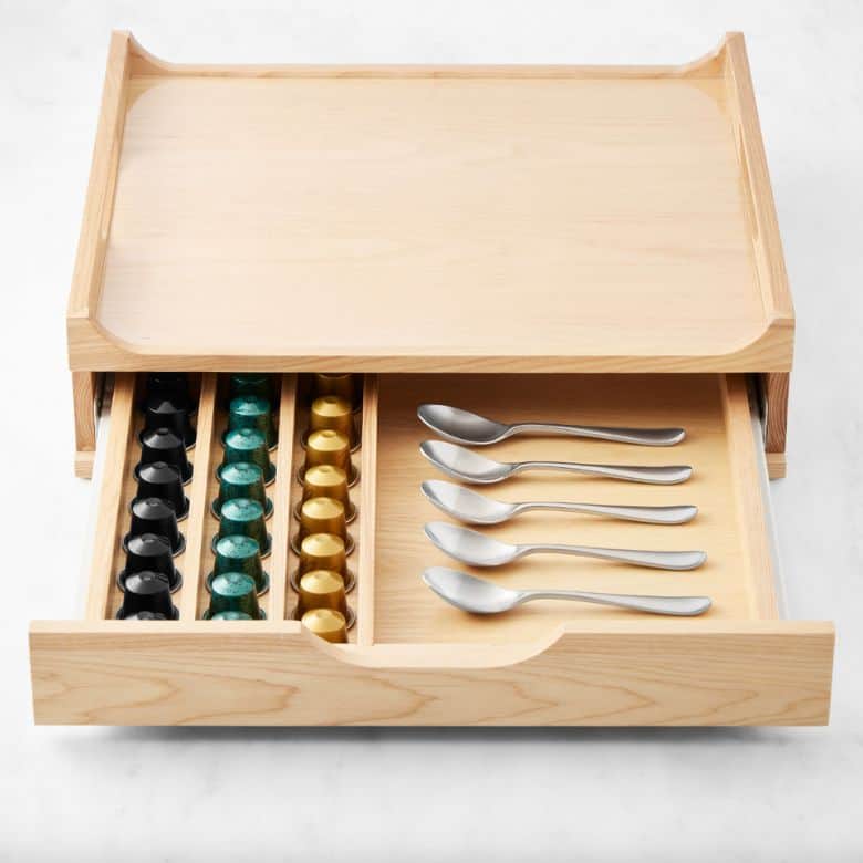 coffee pod holder storage drawer