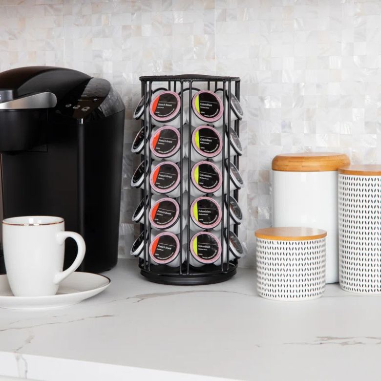 metal coffee pod storage carousel