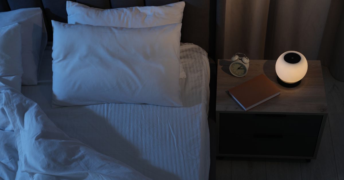best night lights, bedside table with soft warm glow