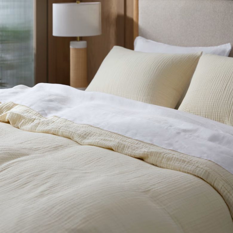 butter yellow cloud cotton duvet cover