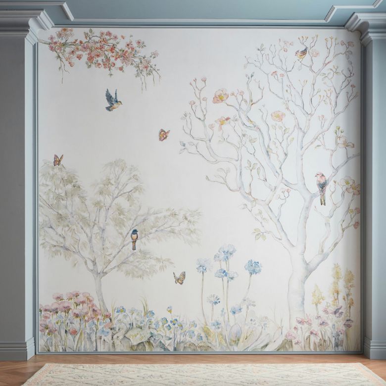 nature-themed mural wallpaper