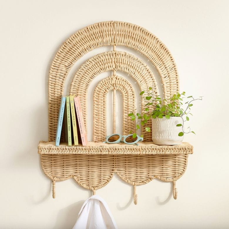 rattan rainbow shelf