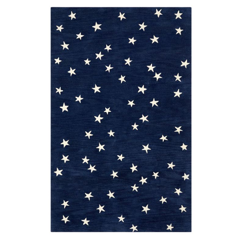 navy blue area rug with white stars
