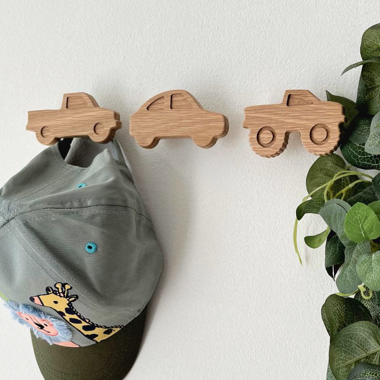 wooden vehicle shaped wall hooks