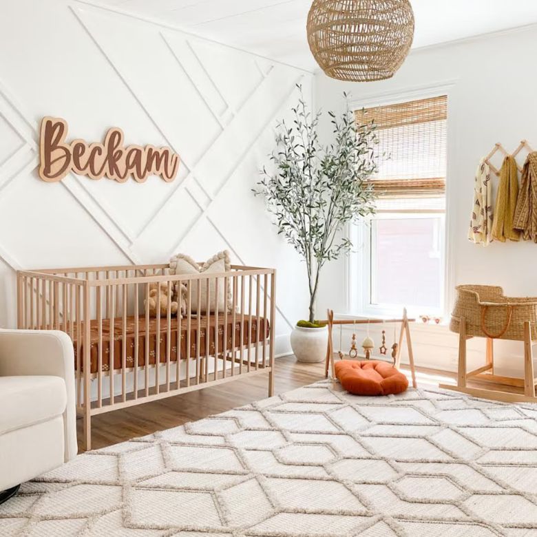 wooden nursery name sign