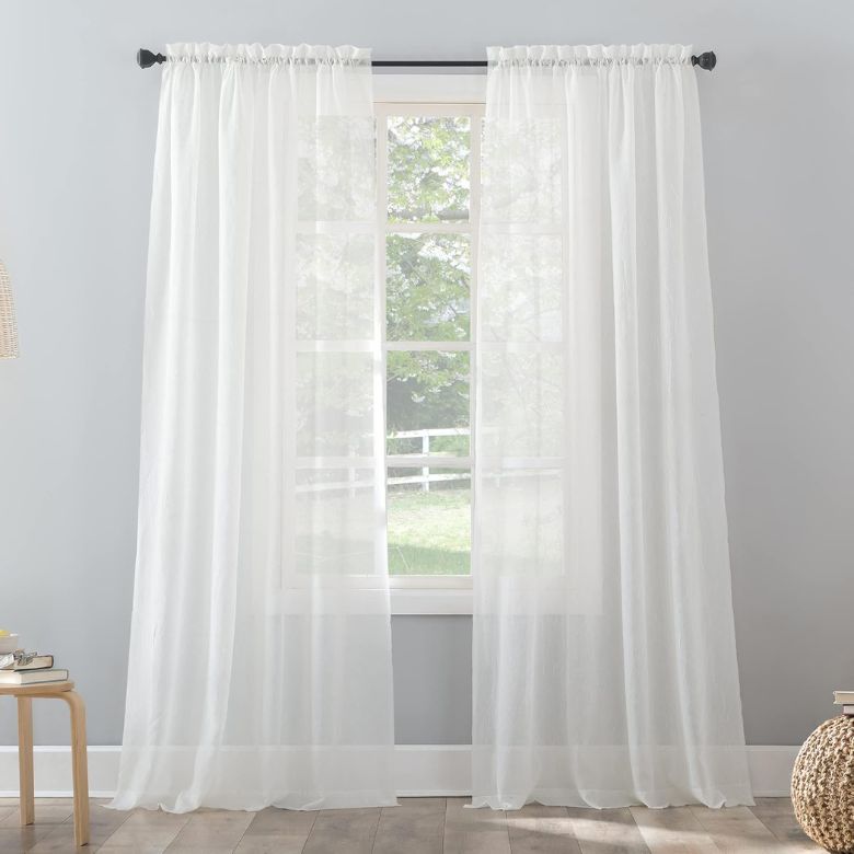white sheer curtains