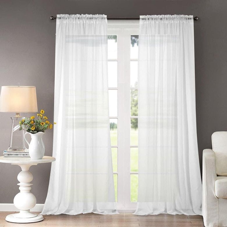 white sheer curtains