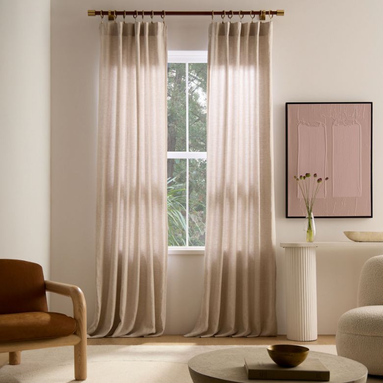 european flax sheer beige curtains