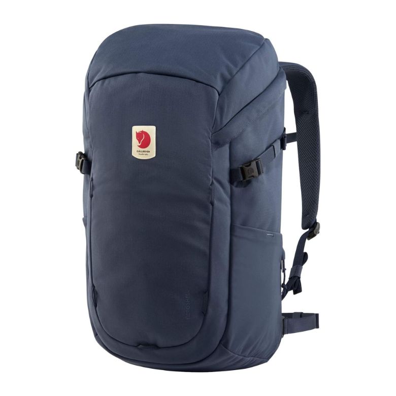 blue Fjallraven travel backpack